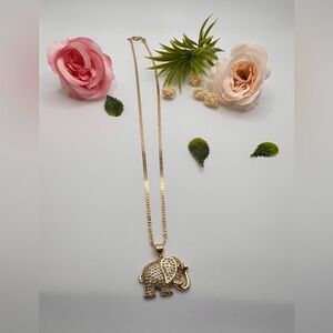 Gold filled Elephant Pendant Necklace